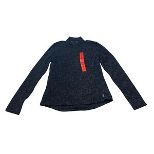 Spyder Active Women's Charcoal Heather Print Quarter Zip Pullover Fleece Top M‎